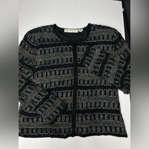 Vintage Scala Black Beaded Statement
Jacket, 100% PURE SILK LINING 100%POLYESTER